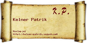 Kelner Patrik névjegykártya